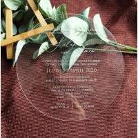 Round Acrylic Invitation Card Transparent Invitation Personalized Custom 